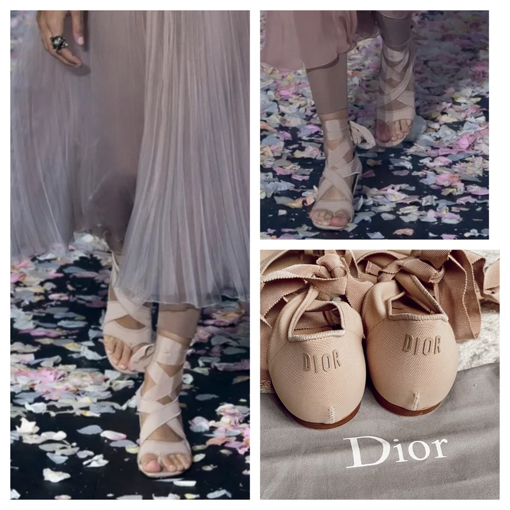 Christian DIOR runway ankle wrap sandals 38